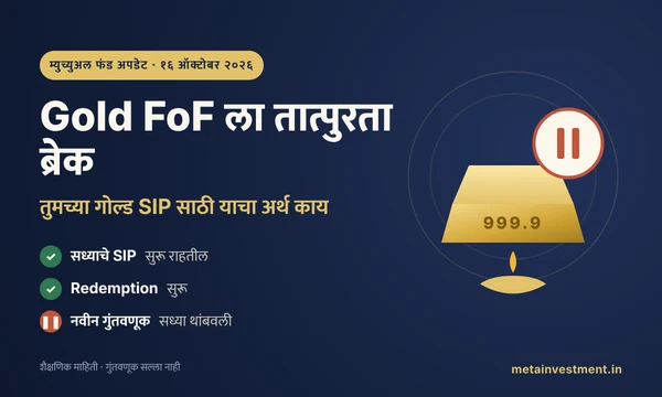 Gold FoF ला तात्पुरता ब्रेक: तुमच्या गोल्ड SIP वर काय परिणाम?